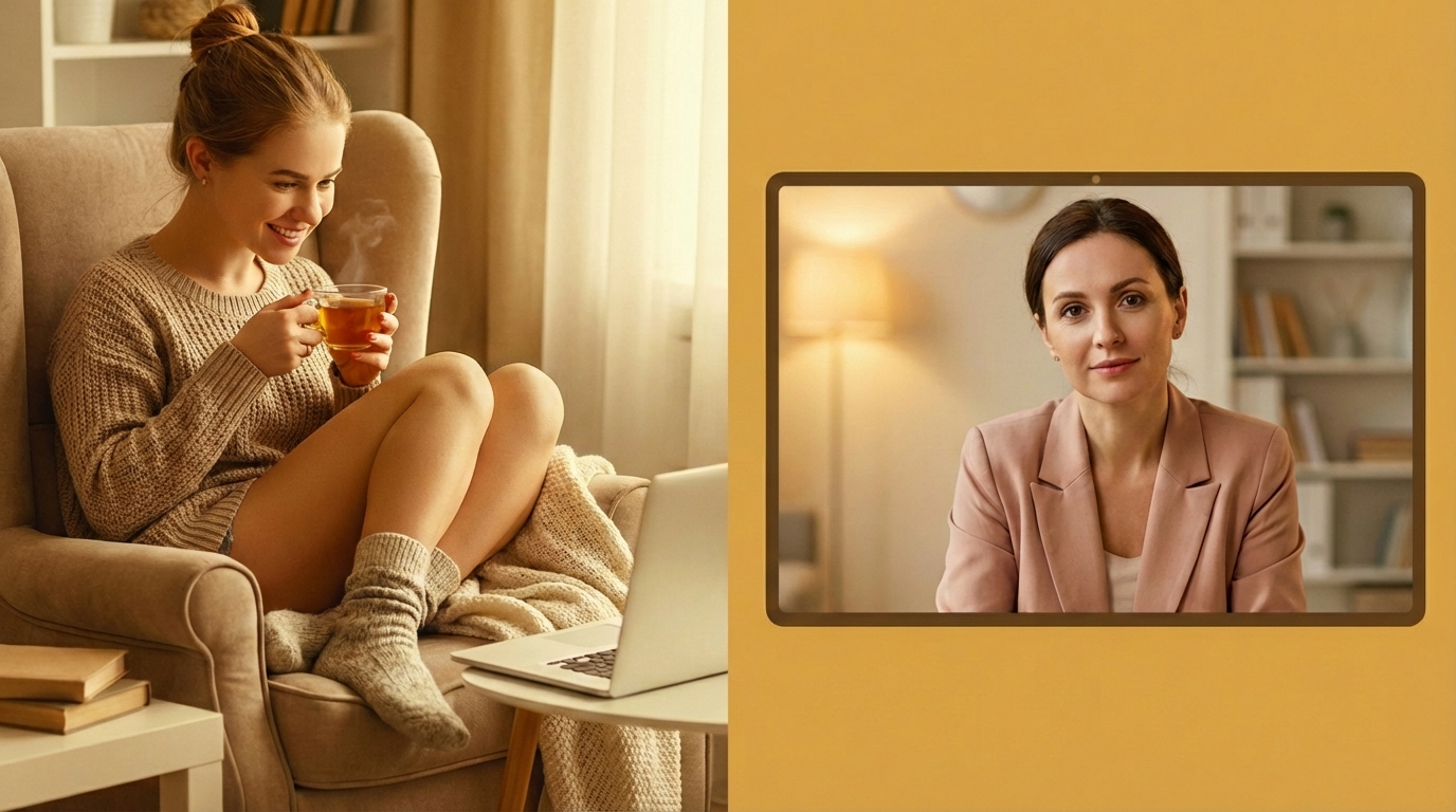 Online psikolog mu yüz yüze mi, uzaktan terapi avantajları ve dijital danışmanlık.